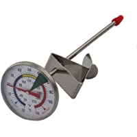 Termómetro para café y leche de 175 mm con sonda de acero inoxidable y clip
